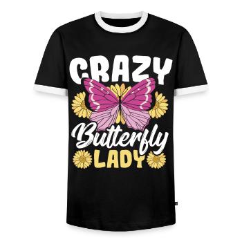 Monarch Schmetterling Schmetterlinge Pflanzung Ent - Männer Kontrast-T-Shirt - Schwarz/Weiß - Vorne - AI Model Female 172 light (172cm) & AI Model Male 178 light (178cm)