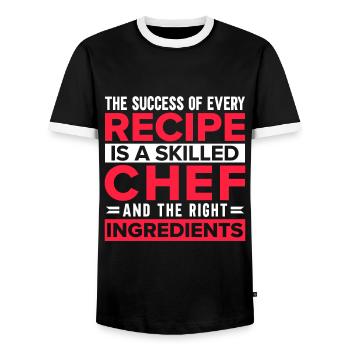 Küchenchef Spruch Geschenk Lustig Koch - Männer Kontrast-T-Shirt - Schwarz/Weiß - Vorne - AI Model Female 172 light (172cm) & AI Model Male 178 light (178cm)