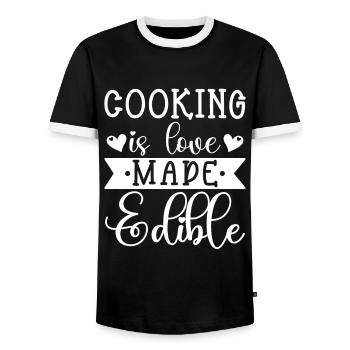 Chef Quote Gift Funny Chef - Men's Ringer Shirt - black/white - Front - AI Model Female 172 light (172cm) & AI Model Male 178 light (178cm)