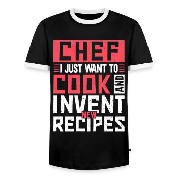 Küchenchef Spruch Geschenk Lustig Koch - Männer Kontrast-T-Shirt - Schwarz/Weiß - Vorne - AI Model Female 172 light (172cm) & AI Model Male 178 light (178cm)