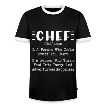 Küchenchef Spruch Geschenk Lustig Koch - Männer Kontrast-T-Shirt - Schwarz/Weiß - Vorne - AI Model Female 172 light (172cm) & AI Model Male 178 light (178cm)