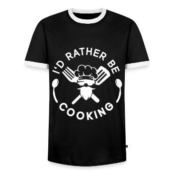 Chef Quote Gift Funny Chef - Men's Ringer Shirt - black/white - Front - AI Model Female 172 light (172cm) & AI Model Male 178 light (178cm)