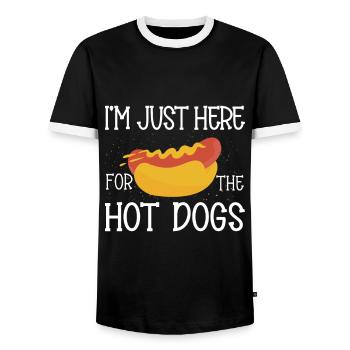 Hotdog Food Lover Hotdogs Essen Hotdog Verkäufer - Männer Kontrast-T-Shirt - Schwarz/Weiß - Vorne - AI Model Female 172 light (172cm) & AI Model Male 178 light (178cm)