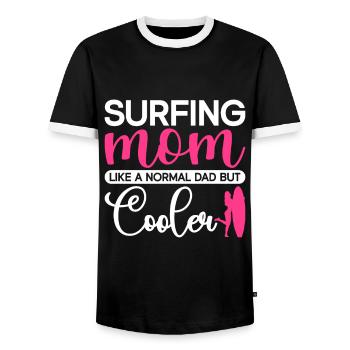 Surf Sport Surfbrett Ozean Sonnenschein Surfer - Männer Kontrast-T-Shirt - Schwarz/Weiß - Vorne - AI Model Female 172 light (172cm) & AI Model Male 178 light (178cm)