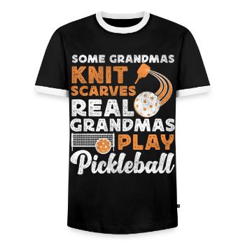 Pickleball Grandma Some Grandmas - Männer Kontrast-T-Shirt - Schwarz/Weiß - Vorne - AI Model Female 172 light (172cm) & AI Model Male 178 light (178cm)