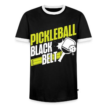 Pickleball Pickleball Black Belt - T-shirt contrasté Homme - noir/blanc - Devant - AI Model Female 172 light (172cm) & AI Model Male 178 light (178cm)