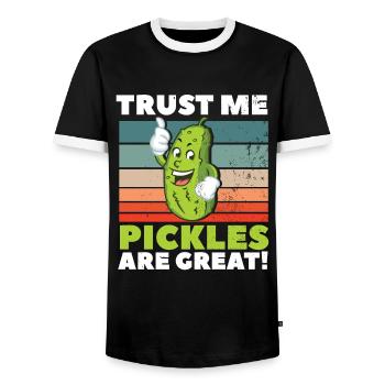 Trust Me Pickles Are Great - Männer Kontrast-T-Shirt - Schwarz/Weiß - Vorne - AI Model Female 172 light (172cm) & AI Model Male 178 light (178cm)