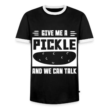 Give Me A Pickle And We Can Talk - Männer Kontrast-T-Shirt - Schwarz/Weiß - Vorne - AI Model Female 172 light (172cm) & AI Model Male 178 light (178cm)