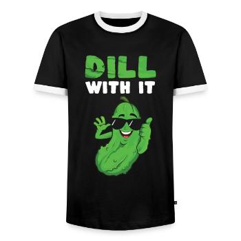 Dill With It - Männer Kontrast-T-Shirt - Schwarz/Weiß - Vorne - AI Model Female 172 light (172cm) & AI Model Male 178 light (178cm)