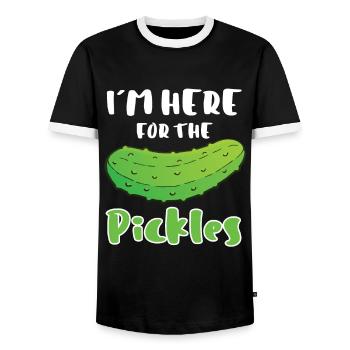 Im Here For The Pickles - Männer Kontrast-T-Shirt - Schwarz/Weiß - Vorne - AI Model Female 172 light (172cm) & AI Model Male 178 light (178cm)