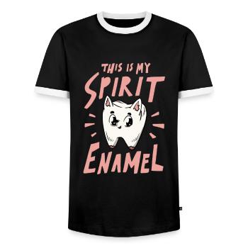 Tooth enamel dental technician - Men's Ringer Shirt - black/white - Front - AI Model Female 172 light (172cm) & AI Model Male 178 light (178cm)