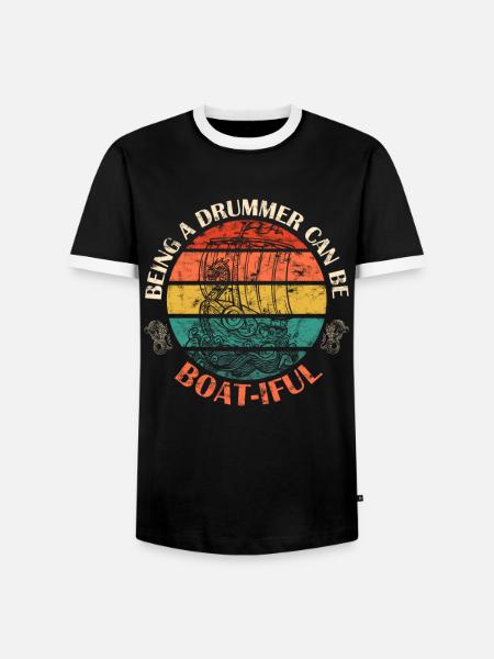 Chinesisches Drachenboot-Bootsrennen - Männer Kontrast-T-Shirt - Schwarz/Weiß