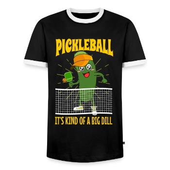 Pickleball - Men's Ringer Shirt - black/white - Front - AI Model Female 172 light (172cm) & AI Model Male 178 light (178cm)