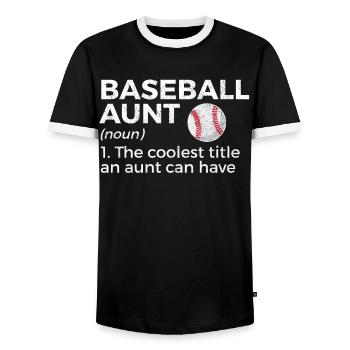 Baseball Für Baseballspieler - Männer Kontrast-T-Shirt - Schwarz/Weiß - Vorne - AI Model Female 172 light (172cm) & AI Model Male 178 light (178cm)