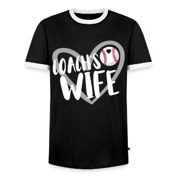 Baseball for Baseball Players - Men's Ringer Shirt - black/white - Front - AI Model Female 172 light (172cm) & AI Model Male 178 light (178cm)