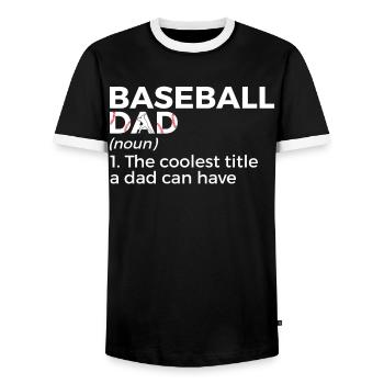 Baseball for Baseball Players - Men's Ringer Shirt - black/white - Front - AI Model Female 172 light (172cm) & AI Model Male 178 light (178cm)