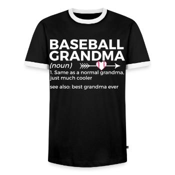 Baseball Für Baseballspieler - Männer Kontrast-T-Shirt - Schwarz/Weiß - Vorne - AI Model Female 172 light (172cm) & AI Model Male 178 light (178cm)