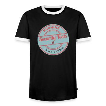Cybersecurity - IT Security Computer Scientist - Men's Ringer Shirt - black/white - Front - AI Model Female 172 light (172cm) & AI Model Male 178 light (178cm)