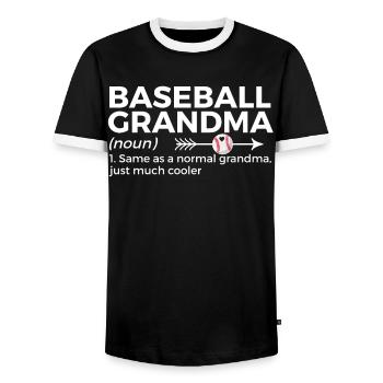 Baseball for Baseball Players - Men's Ringer Shirt - black/white - Front - AI Model Female 172 light (172cm) & AI Model Male 178 light (178cm)