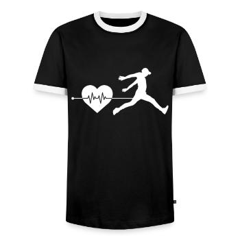 Parkour heartbeat - Men's Ringer Shirt - black/white - Front - AI Model Female 172 light (172cm) & AI Model Male 178 light (178cm)