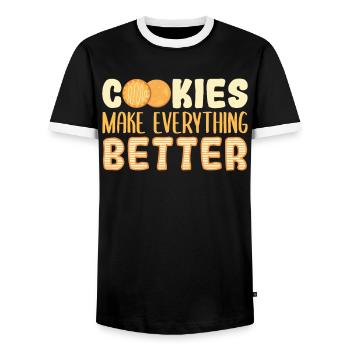 Dessert Lover Cookies Makeeverything Better For Ba - Männer Kontrast-T-Shirt - Schwarz/Weiß - Vorne - AI Model Female 172 light (172cm) & AI Model Male 178 light (178cm)