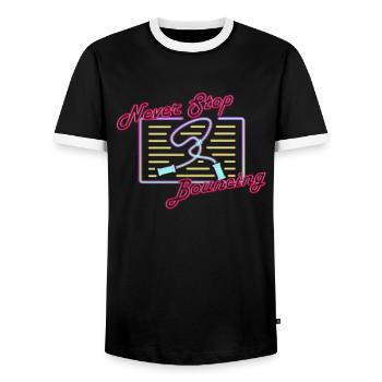 Fitness Roping - Jumping rope for women - Men's Ringer Shirt - black/white - Front - AI Model Female 172 light (172cm) & AI Model Male 178 light (178cm)