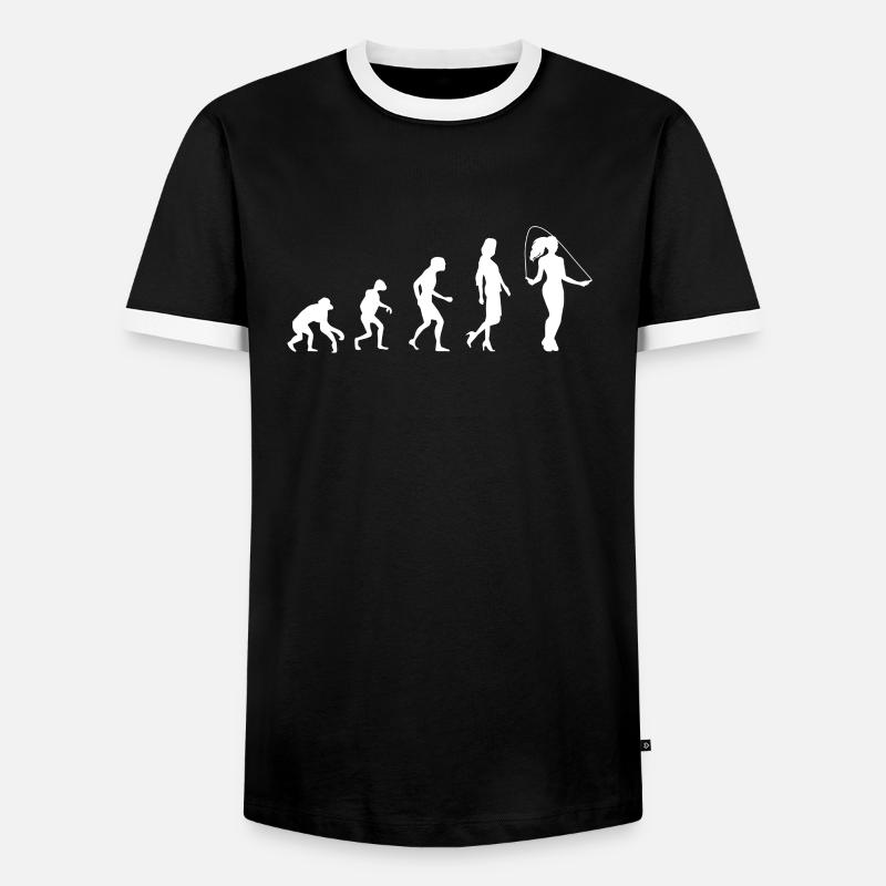 Evolution Seilspringen Frauen - Männer Kontrast-T-Shirt - Schwarz/Weiß