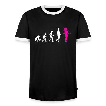 Evolution Seilspringen Frauen - Männer Kontrast-T-Shirt - Schwarz/Weiß - Vorne - AI Model Female 172 light (172cm) & AI Model Male 178 light (178cm)