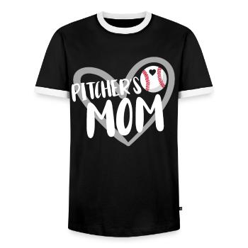 Baseball Für Baseballspieler - Männer Kontrast-T-Shirt - Schwarz/Weiß - Vorne - AI Model Female 172 light (172cm) & AI Model Male 178 light (178cm)