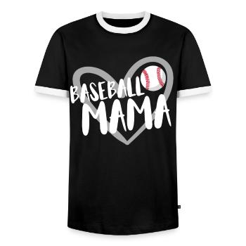 Baseball for Baseball Players - Men's Ringer Shirt - black/white - Front - AI Model Female 172 light (172cm) & AI Model Male 178 light (178cm)