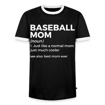 Baseball for Baseball Players - Men's Ringer Shirt - black/white - Front - AI Model Female 172 light (172cm) & AI Model Male 178 light (178cm)