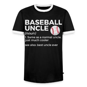 Baseball Für Baseballspieler - Männer Kontrast-T-Shirt - Schwarz/Weiß - Vorne - AI Model Female 172 light (172cm) & AI Model Male 178 light (178cm)