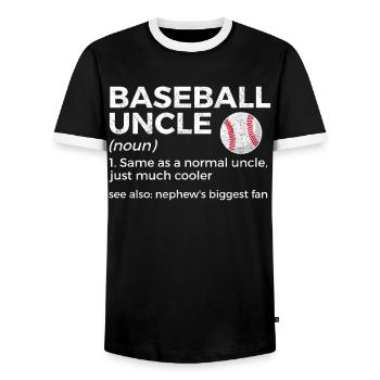 Baseball for Baseball Players - Men's Ringer Shirt - black/white - Front - AI Model Female 172 light (172cm) & AI Model Male 178 light (178cm)