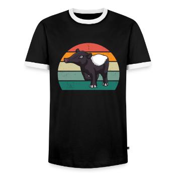 tapire tapirre elefanten elefant rüssel tapir - Männer Kontrast-T-Shirt - Schwarz/Weiß - Vorne - AI Model Female 172 light (172cm) & AI Model Male 178 light (178cm)