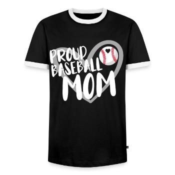 Baseball for Baseball Players - Men's Ringer Shirt - black/white - Front - AI Model Female 172 light (172cm) & AI Model Male 178 light (178cm)