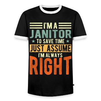 Gardien - T-shirt contrasté Homme - noir/blanc - Devant - AI Model Female 172 light (172cm) & AI Model Male 178 light (178cm)