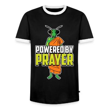 Kung Fu praying mantis - Men's Ringer Shirt - black/white - Front - AI Model Female 172 light (172cm) & AI Model Male 178 light (178cm)