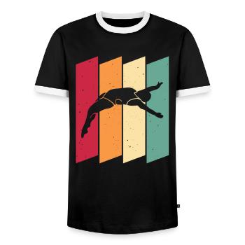 Diving Divers - Men's Ringer Shirt - black/white - Front - AI Model Female 172 light (172cm) & AI Model Male 178 light (178cm)