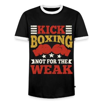 Kickboxing Not For The Weak Boxing Gloves Gifts - Männer Kontrast-T-Shirt - Schwarz/Weiß - Vorne - AI Model Female 172 light (172cm) & AI Model Male 178 light (178cm)