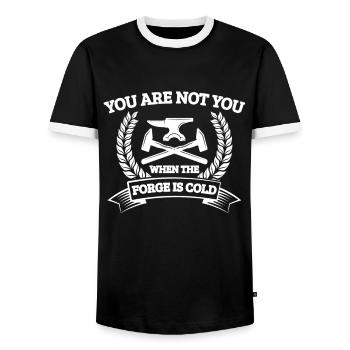 You Are Not You When The Forge Is Cold Gift Idea - Männer Kontrast-T-Shirt - Schwarz/Weiß - Vorne - AI Model Female 172 light (172cm) & AI Model Male 178 light (178cm)