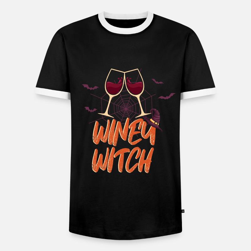 Winey Witch - Men's Ringer Shirt - black/white