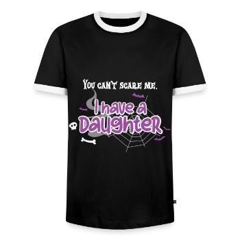 Tu ne peux pas me faire peur J’ai une fille - T-shirt contrasté Homme - noir/blanc - Devant - AI Model Female 172 light (172cm) & AI Model Male 178 light (178cm)