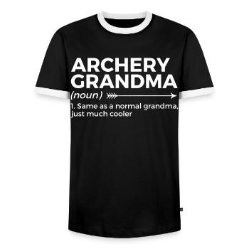 Archery Archer - Men's Ringer Shirt - black/white - Front - AI Model Female 172 light (172cm) & AI Model Male 178 light (178cm)