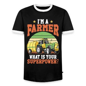 Farming Farmer Vintage Tractor - Männer Kontrast-T-Shirt - Schwarz/Weiß - Vorne - AI Model Female 172 light (172cm) & AI Model Male 178 light (178cm)