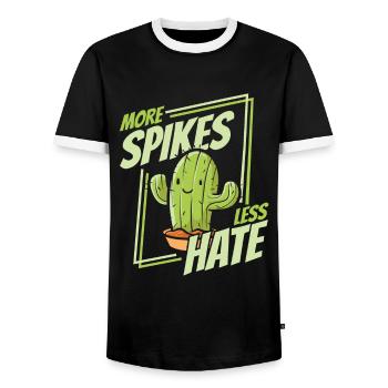 Jardin de cactus - T-shirt contrasté Homme - noir/blanc - Devant - AI Model Female 172 light (172cm) & AI Model Male 178 light (178cm)