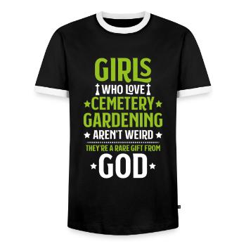 Friedhofsgärtner Friedhof Cemetery Gardener - Männer Kontrast-T-Shirt - Schwarz/Weiß - Vorne - AI Model Female 172 light (172cm) & AI Model Male 178 light (178cm)