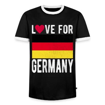 Germany Flag - Men's Ringer Shirt - black/white - Front - AI Model Female 172 light (172cm) & AI Model Male 178 light (178cm)