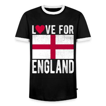 Drapeau de l’Angleterre - T-shirt contrasté Homme - noir/blanc - Devant - AI Model Female 172 light (172cm) & AI Model Male 178 light (178cm)
