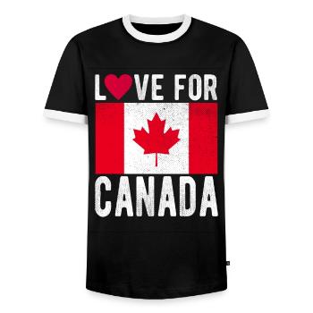 Drapeau du Canada - T-shirt contrasté Homme - noir/blanc - Devant - AI Model Female 172 light (172cm) & AI Model Male 178 light (178cm)