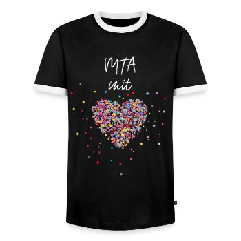 MTA mit Herz Medizinisch Technische Assistentin - Männer Kontrast-T-Shirt - Schwarz/Weiß - Vorne - AI Model Female 172 light (172cm) & AI Model Male 178 light (178cm)